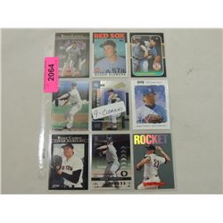 LOT 9 ROGER CLEMENS BASEBALL CARDS