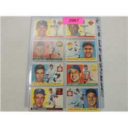 LOT 8 1955 TOPPS BASEBALL CARDS: HOAK, MILLER, GIL