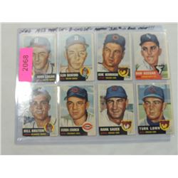 LOT 8 1953 TOPPS BASEBALL CARDS: CHURCH, SAUER, LN