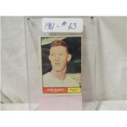 1961 TOPPS JIM KAAT #63 BASEBALL CARD