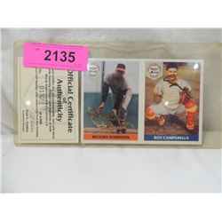 FRONT ROW BROOKS ROBINSON & ROY CAMPANELLA COA