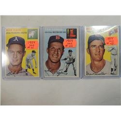 LOT 3 1954 TOPPS BASEBALL CARD: CAIN, LEPCIO, MUEL