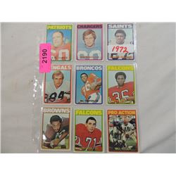 LOT 9 1972 MISC FOOTBALL CARDS