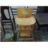 Image 1 : VINTAGE WOODEN PAINTED HIGH CHAIR