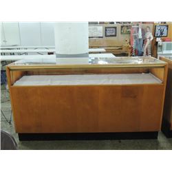 ART DECO WOODEN & GLASS DISPLAY CASE