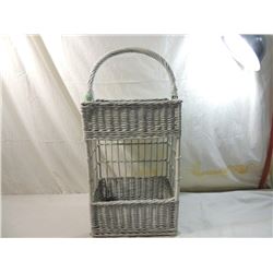WHITE WICKER BASKET