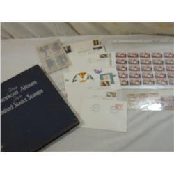 BOX LOT ASSORTED COLLECTORS STAMPS & ALBUM