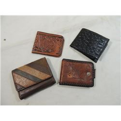 LOT 4 MENS LEATHER WALLETS