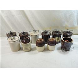LOT 11 STONEWARE CANNING JARS
