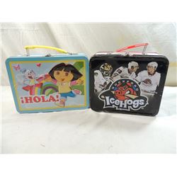 LOT 2 METAL LUNCHBOXES: ROCKFORD ICEHOGS & DORA