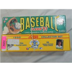 1991 FLEER & 1990 SCORE BASEBALL CARD FACTORY SET