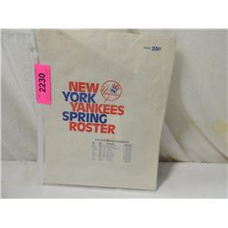 1979 NEW YORK YANKEES SPRING ROSTER