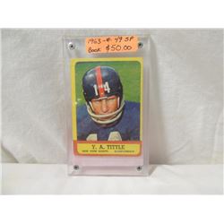 1963 TOPPS Y.A. TITTLE #49 FOOTBALL CARD