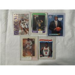 LOT 5 MISC BASKETBALL CARD:ROBINSON, MALONE, MOURN