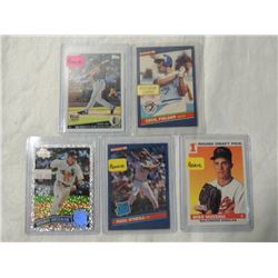 LOT 5 ROOKIE BASEBALL CARDS: MUSSINA, ONEILL, FIEL