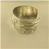 Image 2 : HAND MADE STERLING SILVER FIRST NATIONS CUFF STYLE BANGLE STYLE BRACELET.  CARVED BY WEST COAST