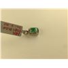 Image 2 : ONE 14KT WHITE GOLD NATURAL EMERALD & DIAMOND SET PENDANT SET WITH A TOTAL OF 92 SINGLE CUT
