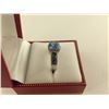 Image 2 : ONE LADIES 10KT WHITE GOLD NATURAL BLUE TOPAZ, BLUE COLOUR ENHANCED AND NEAR COLOURLESS DIAMOND SET