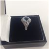 Image 2 : ONE LADIES 10KT WHITE GOLD NATURAL AQUAMARINE AND DIAMOND SET DRESS RING IN A MARQUISE SHAPED