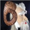 Image 2 : STAN GREENE, RAM IN HUMAN FORM, WITH HORSE HAIR, RABBIT FUR, YELLOW CEDAR 12" HIGH X 15" WIDE