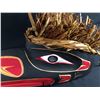 Image 2 : EMIL THIBERT, ARTICULATING RAVEN MASK WITH CEDAR BARK AND ABALONE INLAY 24" LONG X 12" HIGH