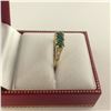 Image 2 : ONE 14KT YELLOW GOLD NATURAL EMERALD AND DIAMOND SET DRESS RING SET WITH THREE OVAL MIXED CUT
