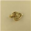 Image 2 : ONE 10KT YELLOW GOLD DIAMOND SET HEART SHAPED PENDANT SET WITH 18 ROUND BRILLIANT CUT DIAMONDS