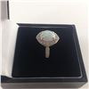 Image 2 : ONE LADIES 10KT YELLOW GOLD DIAMOND AND RHODIUM FINISH SYNTHETIC OPAL AND WHITE SAPPHIRE DRESS