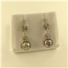 Image 2 : ONE PAIR OF 14KT WHITE GOLD DIAMOND SET DANGLING EARRINGS SET WITH 126 SINGLE CUT DIAMONS APPROX.