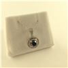 Image 1 : ONE 14KT WHITE GOLD TEAL BLUE AND NEAR COLOURLESS DIAMOND SET PENDANT. SET WITH A TOTAL OF  71