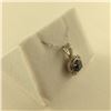Image 2 : ONE 14KT WHITE GOLD TEAL BLUE AND NEAR COLOURLESS DIAMOND SET PENDANT. SET WITH A TOTAL OF  71