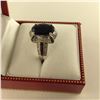 Image 2 : LADIES 14KT WHITE GOLD DRESS RING SET WITH 1 OVAL SHAPED FACETED BLACK ONYX  & IS MIRCO PAVE SET