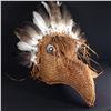 Image 1 : WOVEN CEDAR, EAGLE MASK WITH FEATHERS 13" DEEP X 16"  HIGH (TO TOP OF FEATHERS)