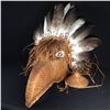 Image 2 : WOVEN CEDAR, EAGLE MASK WITH FEATHERS 13" DEEP X 16"  HIGH (TO TOP OF FEATHERS)