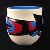 Image 2 : STEWART JACOBS, "HUMMING BIRD- MESSENGER SPIRIT" HAND PAINTED AND CARVED CERAMIC 7" HIGH X 7.5"