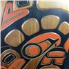 Image 2 : JIM CHARLIE, (SQUAMISH NATION) HAND CARVED AND PAINTED "ORCA" PANEL 17" WIDE X 22" HIGH