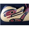 Image 2 : DAVID LOUIS (COAST SALISH) HAND CARVED AND PAINTED "SEA SERPENT" PANEL 27" WIDE X 8" HIGH