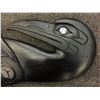 Image 2 : CRAIG VOISIN, HAND CARVED AND PAINTED "RAVEN" PANEL, WITH ABALONE INLAY 36" HIGH X 9" WIDE