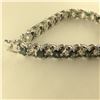 Image 3 : ONE STERLING SILVER NATURAL BLUE-GREEN SAPPHIRE BRACELET, BEAD SET WITH 20 MIXED CUT NATURAL