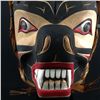Image 3 : EMIL THIBERT, BEAR MASK WITH ABALONE INLAY AND CEDAR BARK HAIR 15" HIGH X 12" WIDE X 10" DEEP