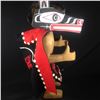 Image 4 : CHARLES JOSEPH SR. WOLF DANCER SCULPTURE, HAND CARVED FROM RED CEDAR WITH REMOVABLE MASK. THE