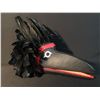 Image 2 : CHARLES JOSEPH SR. RAVEN MASK, HAND CARVED AND AFFIXED WITH BLACK FEATHERS