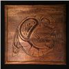 Image 1 : HAND CARVED "ORCA" PANEL SIGNED G.P. 30" X 29.5"
