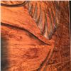 Image 2 : HAND CARVED "ORCA" PANEL SIGNED G.P. 30" X 29.5"