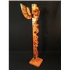 Image 3 : CHRIS WHITE, BELLA BELLA, HAND CARVED AND PAINTED TOTEM 30" HIGH X 16.5" WIDE