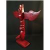 Image 3 : EDDIE APODACA, HAND CARVED "THUNDERBIRD AND KILLER WHALE" TOTEM  25" HIGH X 24" WIDE