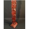 Image 4 : EDDIE APODACA, HAND CARVED "EAGLE AND BEAR" TOTEM  24.5" HIGH