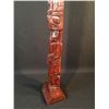 Image 6 : EDDIE APODACA, HAND CARVED "EAGLE AND BEAR" TOTEM  24.5" HIGH