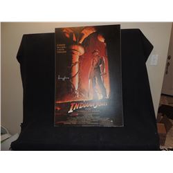 INDIANA JONES AND THE TEMPLE OF DOOM SIGNED RARE TEXTURED POSTER BY HARRISON FORD