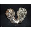PAIR OF CHROMED FISTS ART SCULPTURE